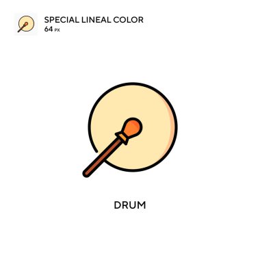 Davul Özel doğrusal renk vektörü simgesi. Web mobil UI ögesi için resimleme sembolü tasarım şablonu.