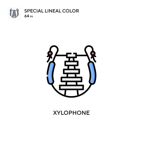 Xylophone Speciell Linjal Färg Vektor Ikon Illustration Symbol Design Mall — Stock vektor