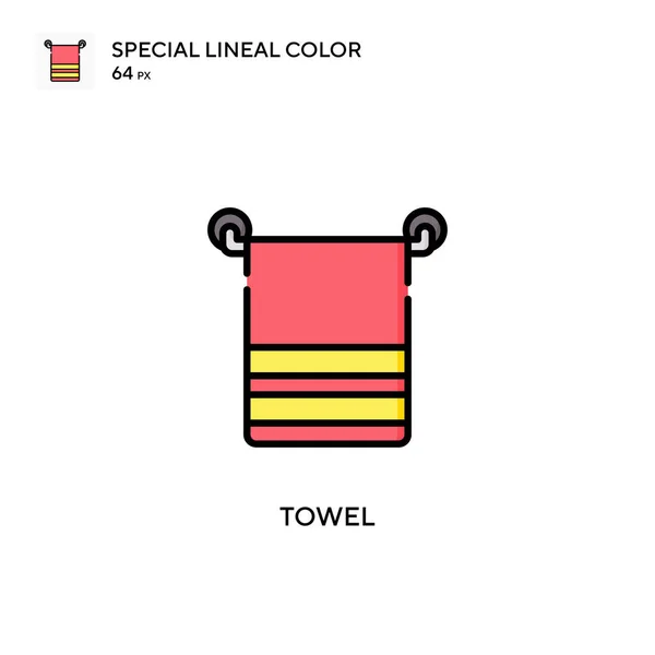 Towel Special Lineal Color Vector Icon Illustration Symbol Design Template — Stock Vector