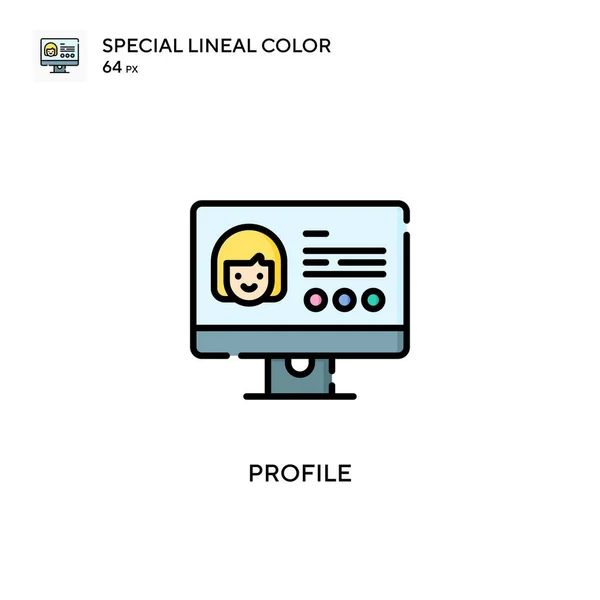 Профиль Special Lineal Color Vector Icon Шаблон Оформления Символов Иллюстрации — стоковый вектор