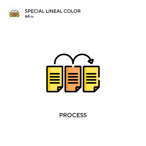 Folyamat Speciális Lineáris Szín Vektor Ikon Illusztráció Szimbólum Design Sablon — Stock Vector