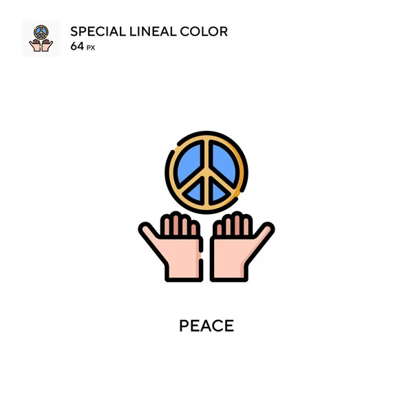 Béke Különleges Lineáris Szín Vektor Ikon Illusztráció Szimbólum Design Sablon — Stock Vector