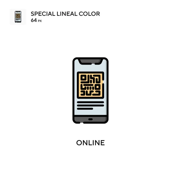Online Speciella Linjal Färg Vektor Ikon Illustration Symbol Design Mall — Stock vektor