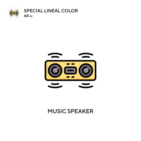 Altoparlante Musicale Speciale Icona Vettoriale Colori Lineare Modello Disegno Simbolo — Vettoriale Stock