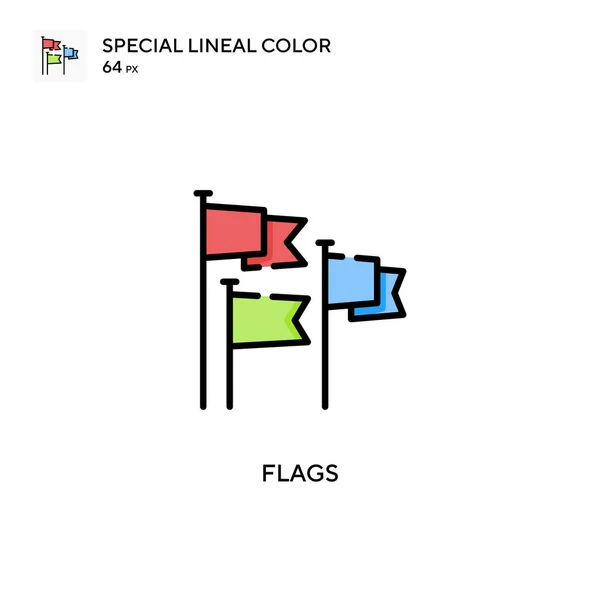 Flags Spezielles Lineares Farbvektorsymbol Illustration Symbol Design Vorlage Für Web — Stockvektor