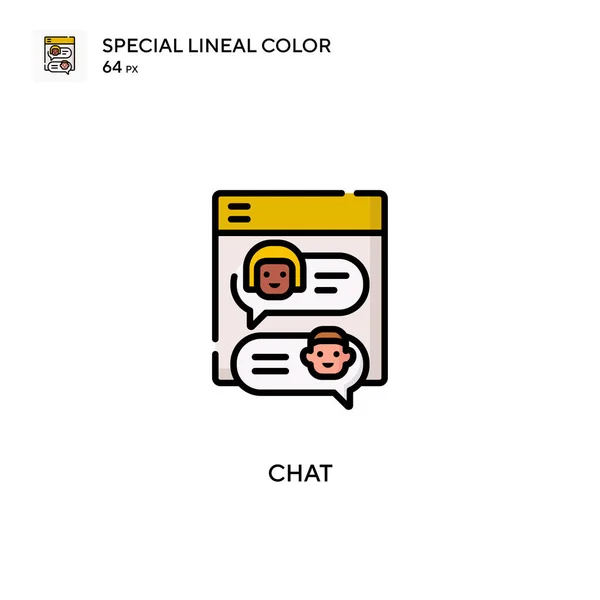 Chat Icono Especial Vector Color Lineal Plantilla Diseño Símbolo Ilustración — Vector de stock