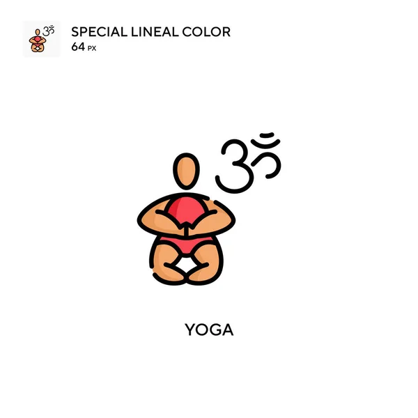 Yoga Icono Especial Vector Color Lineal Plantilla Diseño Símbolo Ilustración — Archivo Imágenes Vectoriales