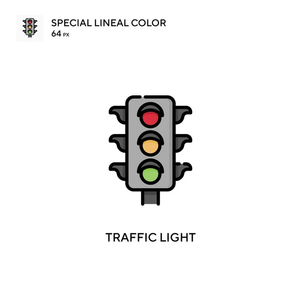 Verkeerslicht Speciale Lijnkleur Vector Icoon Illustratie Symbool Ontwerp Sjabloon Voor — Stockvector