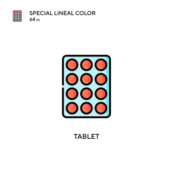 Tablet Spezielles Lineares Farbvektorsymbol Illustration Symbol Design Vorlage Für Web — Stockvektor