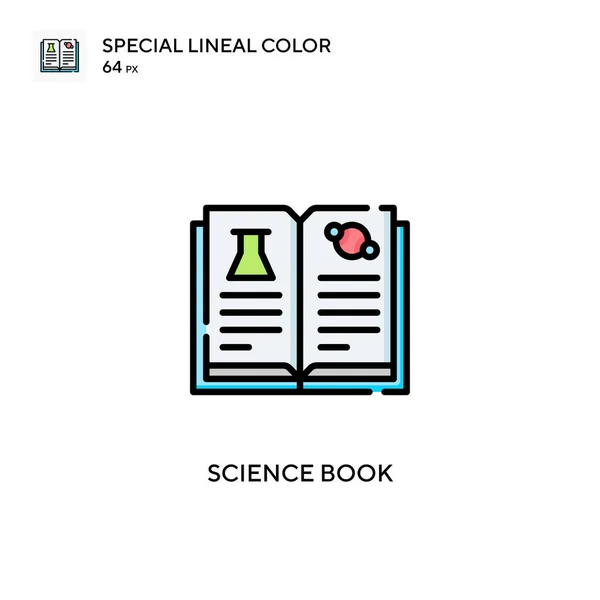 Libro Ciencias Icono Especial Vector Color Lineal Plantilla Diseño Símbolo — Vector de stock