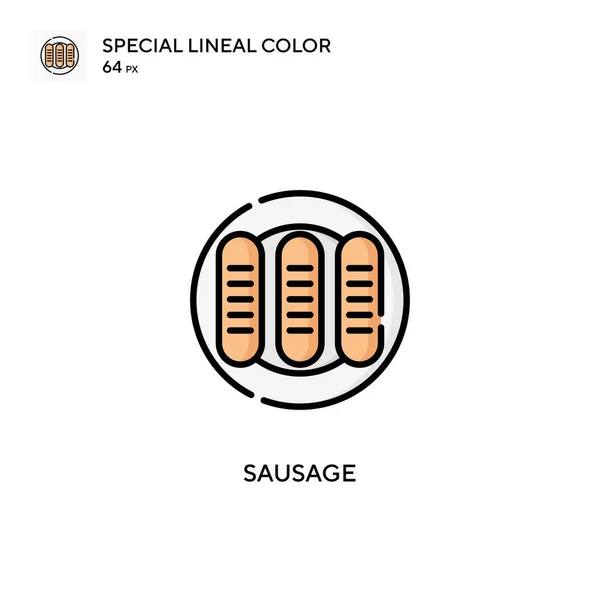 Salchicha Icono Especial Vector Color Lineal Plantilla Diseño Símbolo Ilustración — Archivo Imágenes Vectoriales