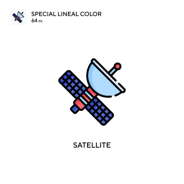 Satellite Spécial Lineal Icône Vectorielle Couleur Modèle Conception Symbole Illustration — Image vectorielle