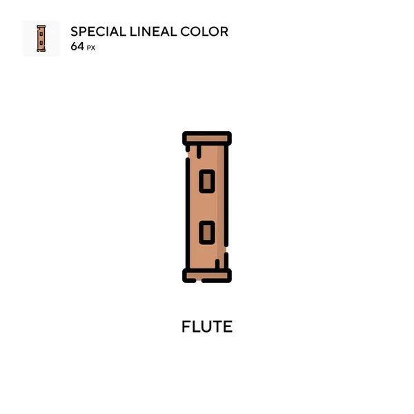 Flauta Icono Especial Vector Color Lineal Plantilla Diseño Símbolo Ilustración — Archivo Imágenes Vectoriales