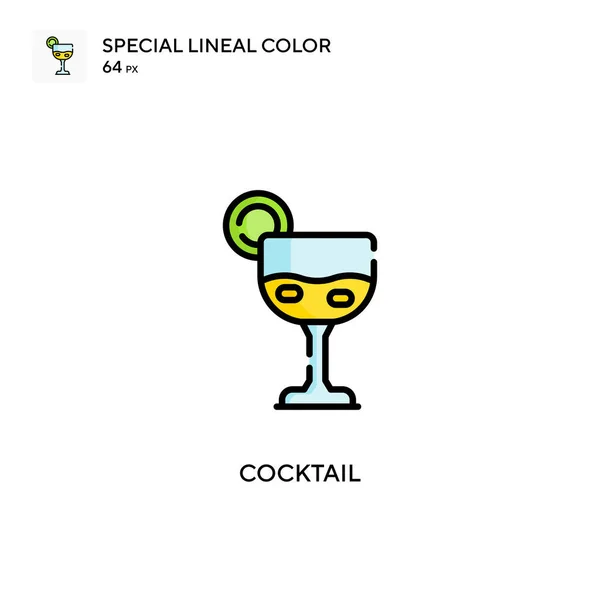 Cocktail Speciell Linjal Färg Vektor Ikon Illustration Symbol Design Mall — Stock vektor