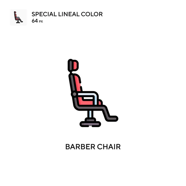 Cadeira Barbeiro Ícone Vetorial Cor Linear Especial Modelo Design Símbolo — Vetor de Stock
