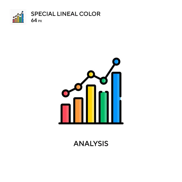 Analisi Speciale Icona Vettoriale Colori Lineari Modello Disegno Simbolo Illustrazione — Vettoriale Stock