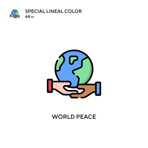 Світовий Мир Спеціальна Лінійна Кольорова Векторна Іконка Шаблон Дизайну Символів — стоковий вектор