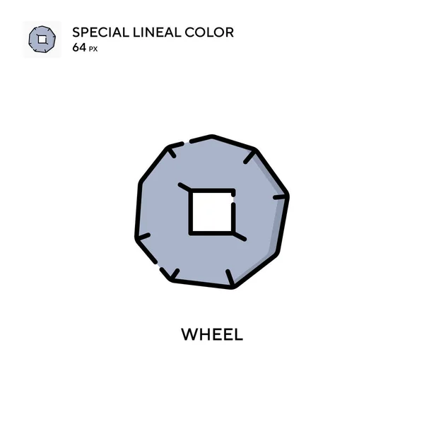 Wheel Special Lineal Color Vector Icon Illustration Symbol Design Template — Stock Vector