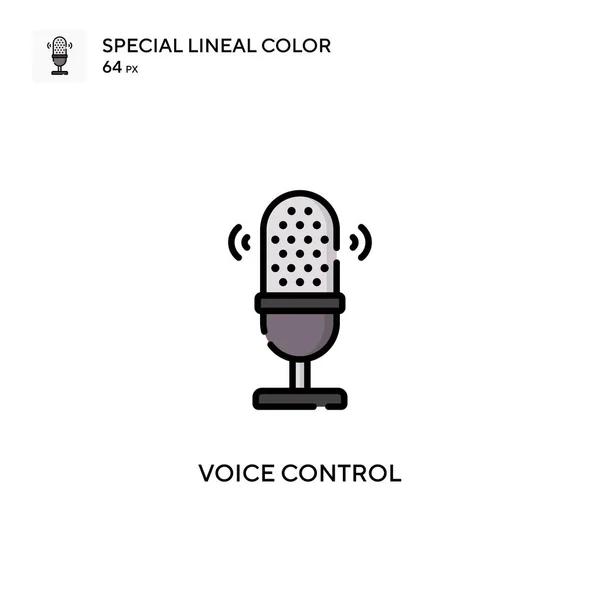 Control Por Voz Icono Especial Vector Color Lineal Plantilla Diseño — Vector de stock