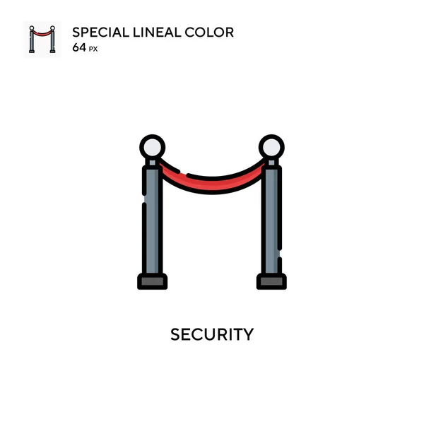 Biztonság Különleges Lineáris Szín Vektor Ikon Illusztráció Szimbólum Design Sablon — Stock Vector