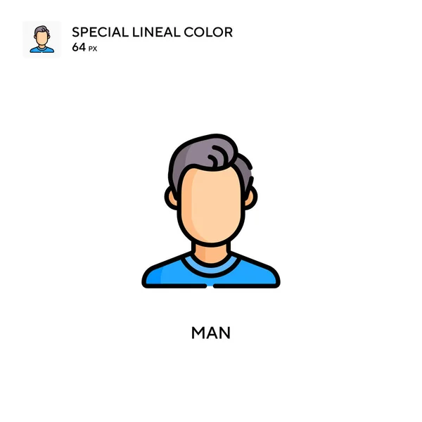 Uomo Speciale Icona Vettoriale Colore Lineare Modello Disegno Simbolo Illustrazione — Vettoriale Stock