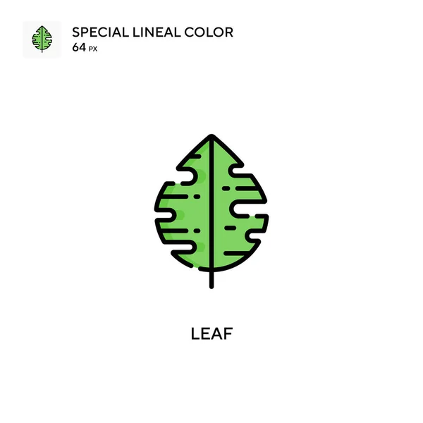 Leaf Special Lineal Color Vector Icon Illustration Symbol Design Template — Stock Vector