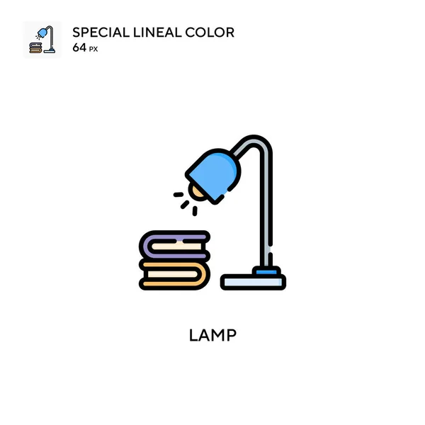 Lâmpada Ícone Vetorial Cor Linear Especial Modelo Design Símbolo Ilustração — Vetor de Stock