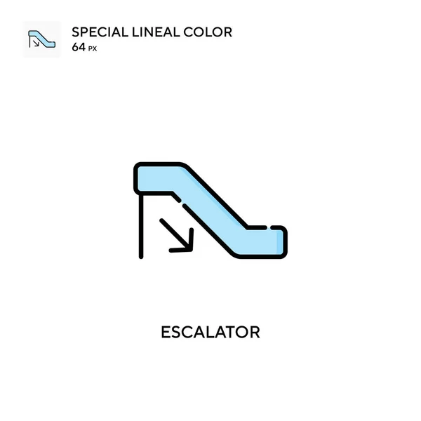 Escalator Special Lineal Color Vector Icon Illustration Symbol Design Template — Stock Vector