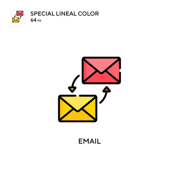 Email Icono Especial Vector Color Lineal Plantilla Diseño Símbolo Ilustración — Vector de stock