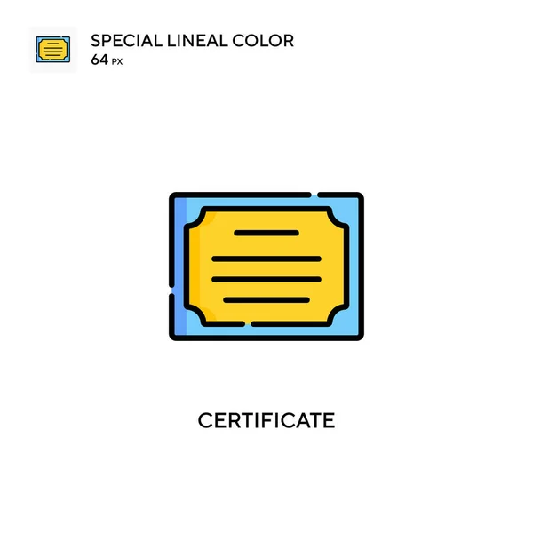 Certificaat Speciale Lijnkleur Vector Icoon Illustratie Symbool Ontwerp Sjabloon Voor — Stockvector