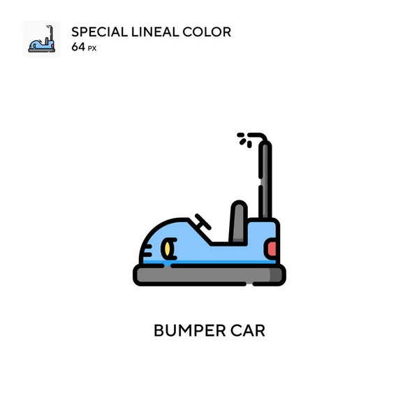 Bumper Car Special Lineal Color Vector Icon Illustration Symbol Design — Stock Vector