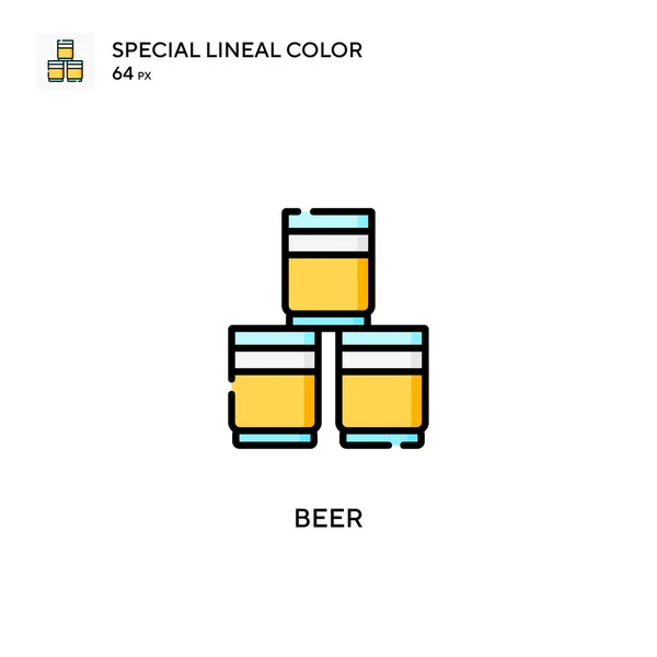 Bier Speciale Lijnkleur Vector Icoon Illustratie Symbool Ontwerp Sjabloon Voor — Stockvector