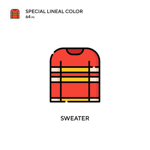 Sweater Special Lineal Color Vector Icon Illustration Symbol Design Template — Stock Vector