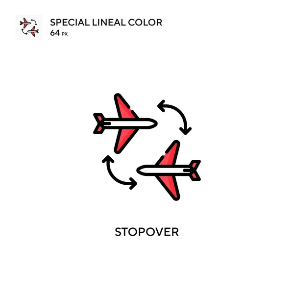 Stopover Különleges Lineáris Színvektor Ikon Illusztráció Szimbólum Design Sablon Web — Stock Vector