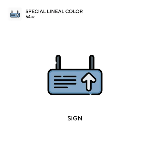 Skriv Speciell Linjal Färg Vektor Ikon Illustration Symbol Design Mall — Stock vektor