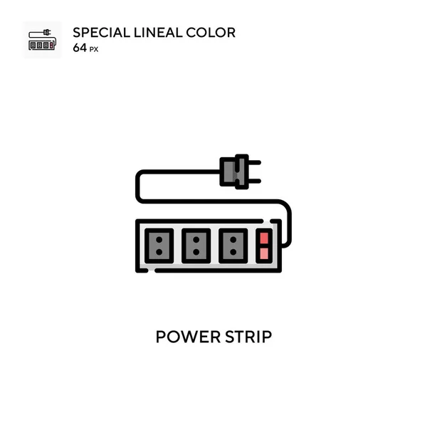 Power Strip Különleges Lineáris Szín Vektor Ikon Illusztráció Szimbólum Design — Stock Vector