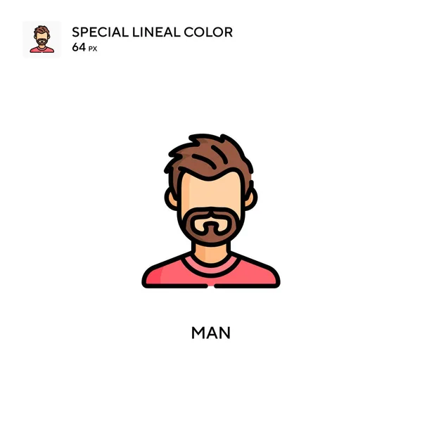Uomo Speciale Icona Vettoriale Colore Lineare Modello Disegno Simbolo Illustrazione — Vettoriale Stock