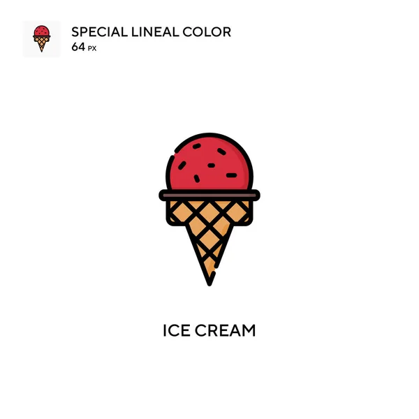 Ice Cream Special Lineal Color Vector Icon Illustration Symbol Design — Stock Vector