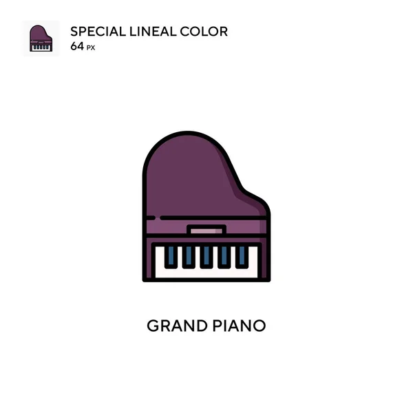 Grand Piano Especial Icono Vector Color Lineal Plantilla Diseño Símbolo — Archivo Imágenes Vectoriales