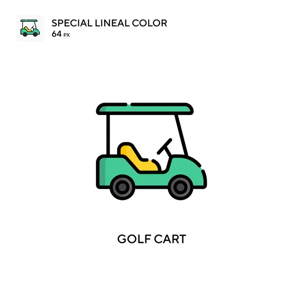 Golf Arabası Özel Doğrusal Renk Vektör Simgesi Web Mobil Ögesi — Stok Vektör