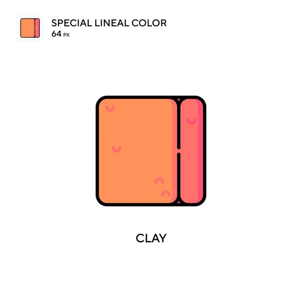 Clay Icono Especial Vector Color Lineal Plantilla Diseño Símbolo Ilustración — Vector de stock