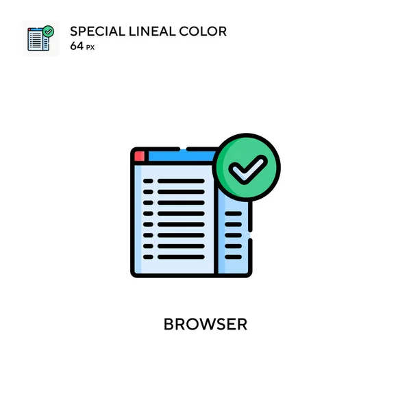 Browser Ícone Vetorial Cor Linear Especial Modelo Design Símbolo Ilustração —  Vetores de Stock