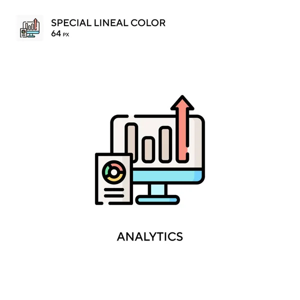 Analisi Speciale Icona Vettoriale Colori Lineari Modello Disegno Simbolo Illustrazione — Vettoriale Stock