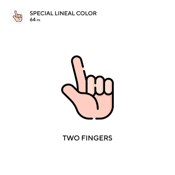 Two Fingers Special Lineal Color Vector Icon Illustration Symbol Design — Stock Vector