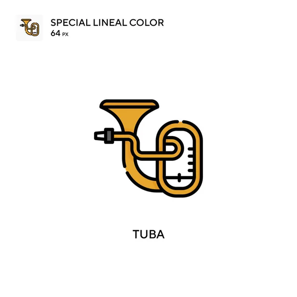 Tuba Icono Especial Vector Color Lineal Plantilla Diseño Símbolo Ilustración — Vector de stock