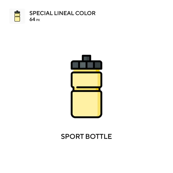 Botella Deportiva Icono Especial Vector Color Lineal Plantilla Diseño Símbolo — Vector de stock