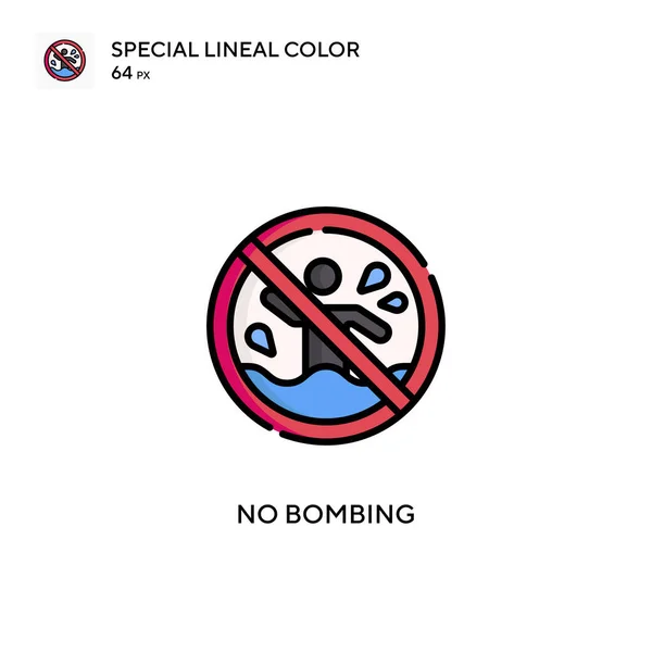 Nincs Bombázás Speciális Lineáris Színvektor Ikon Illusztráció Szimbólum Design Sablon — Stock Vector