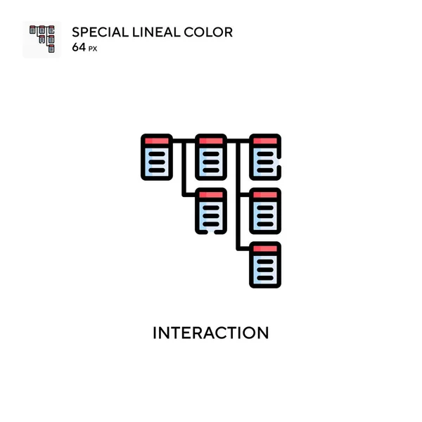 Interaktion Spezielles Lineares Farbvektorsymbol Illustration Symbol Design Vorlage Für Web — Stockvektor