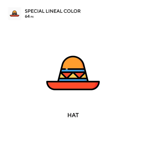 Sombrero Icono Especial Vector Color Lineal Plantilla Diseño Símbolo Ilustración — Archivo Imágenes Vectoriales