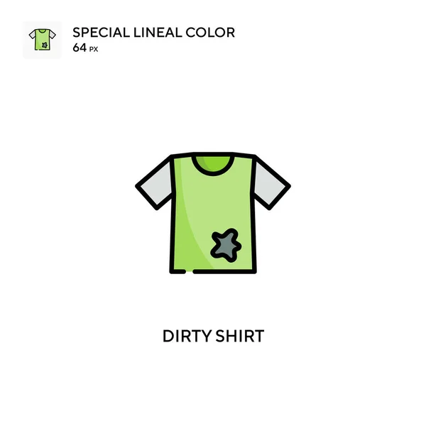 Camicia Sporca Speciale Icona Vettoriale Colore Lineare Modello Disegno Simbolo — Vettoriale Stock